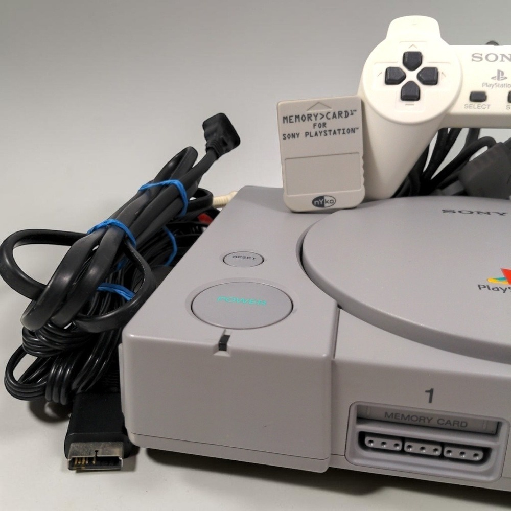 Sony PlayStation PS1 Console Bundle SCPH-5501 NTSC Gray VTG OEM Controller NYKO - Picture 5 of 13